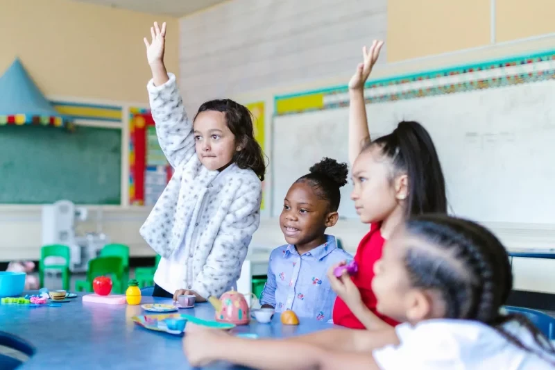 Children participating in a structured social skills group